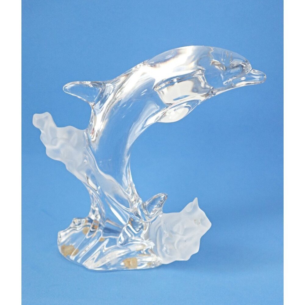 Vintage Lennox Glass Dolphin Porpoise Nautical 1994 Paperweight